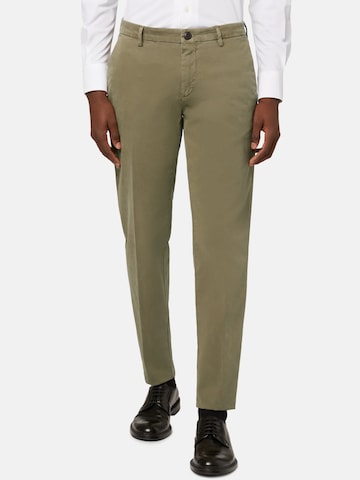 Regular Pantalon à plis Boggi Milano en vert : devant