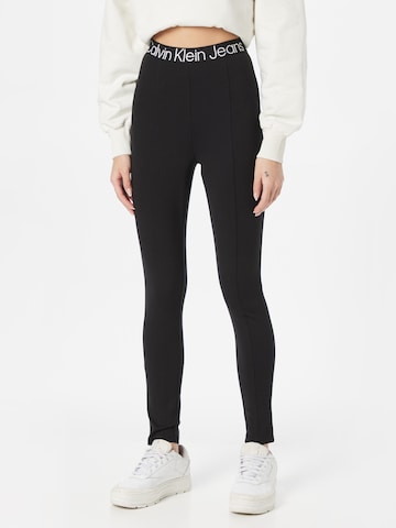 Calvin Klein Jeans Skinny Leggings in Black: front