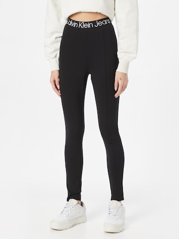 Calvin Klein Jeans Skinny Leggings in Schwarz: predná strana