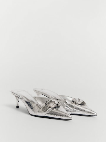 MANGO Mules 'Doty' in Silver