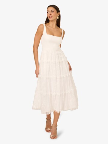 Adrianna Papell Cocktail Dress in White: front
