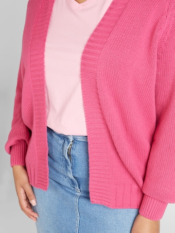 ONLY Carmakoma Knit Cardigan 'MILLE' in Pink