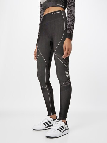 Hummel Skinny Sportbroek 'Mila' in Zwart: voorkant