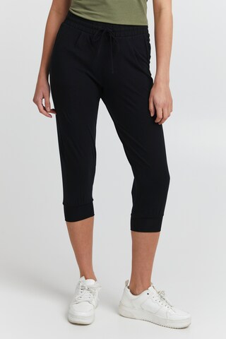 Oxmo Tapered Chino Pants 'Odda' in Black: front