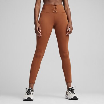 Skinny Pantalon de sport PUMA en marron : devant