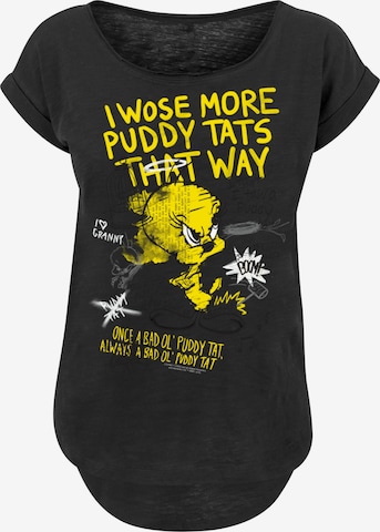 F4NT4STIC Shirt 'Looney Tunes Tweety Pie More Puddy Tats' in Black: front