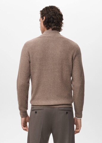 MANGO MAN Knit Cardigan 'Parkz' in Brown