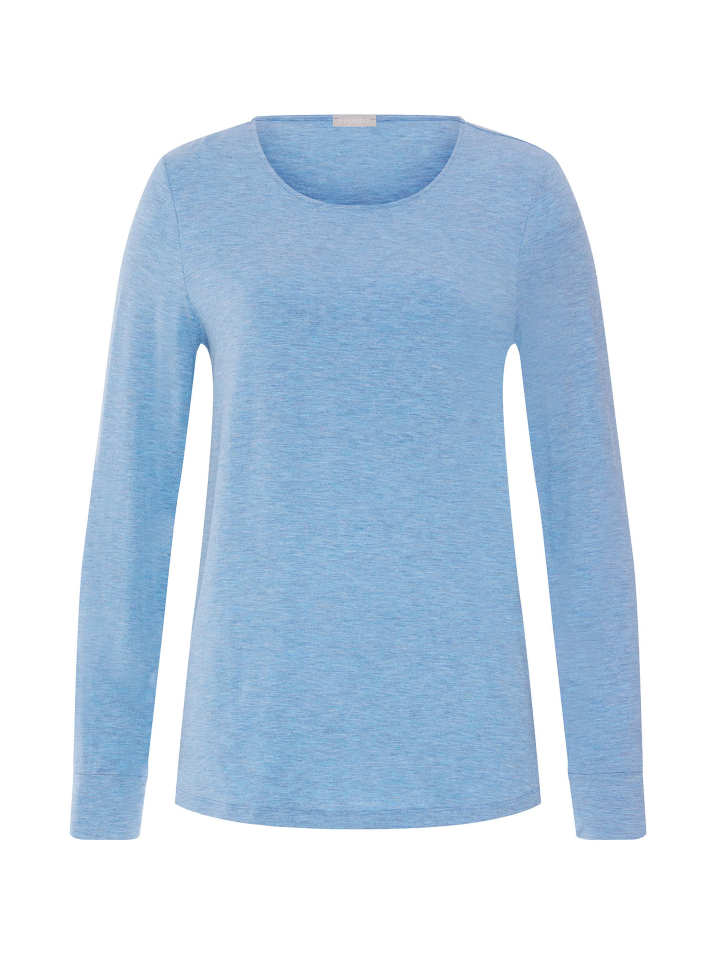 Hanro - Camiseta para dormir ' Natural Elegance ' en azul: frente