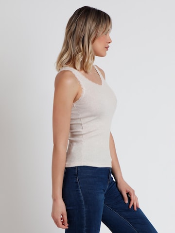 admas - Top 'Camiseta Sin Mangas Romantic Rib para Mujer' en beige