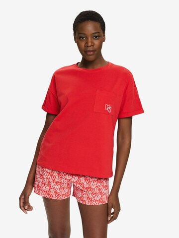 ESPRIT Kort pyjamas i röd: framsida