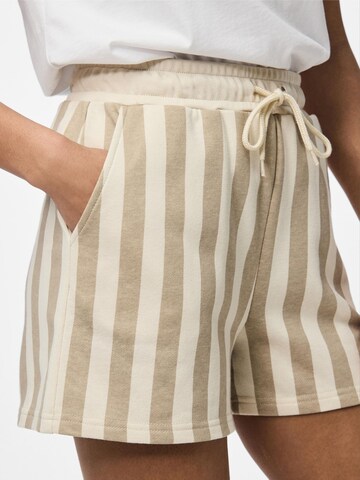PIECES Regular Trousers 'PCChilli' in Brown