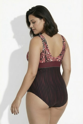 Ulla Popken Bustier Badpak in Lila