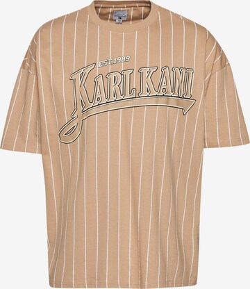 T-Shirt Karl Kani en beige : devant