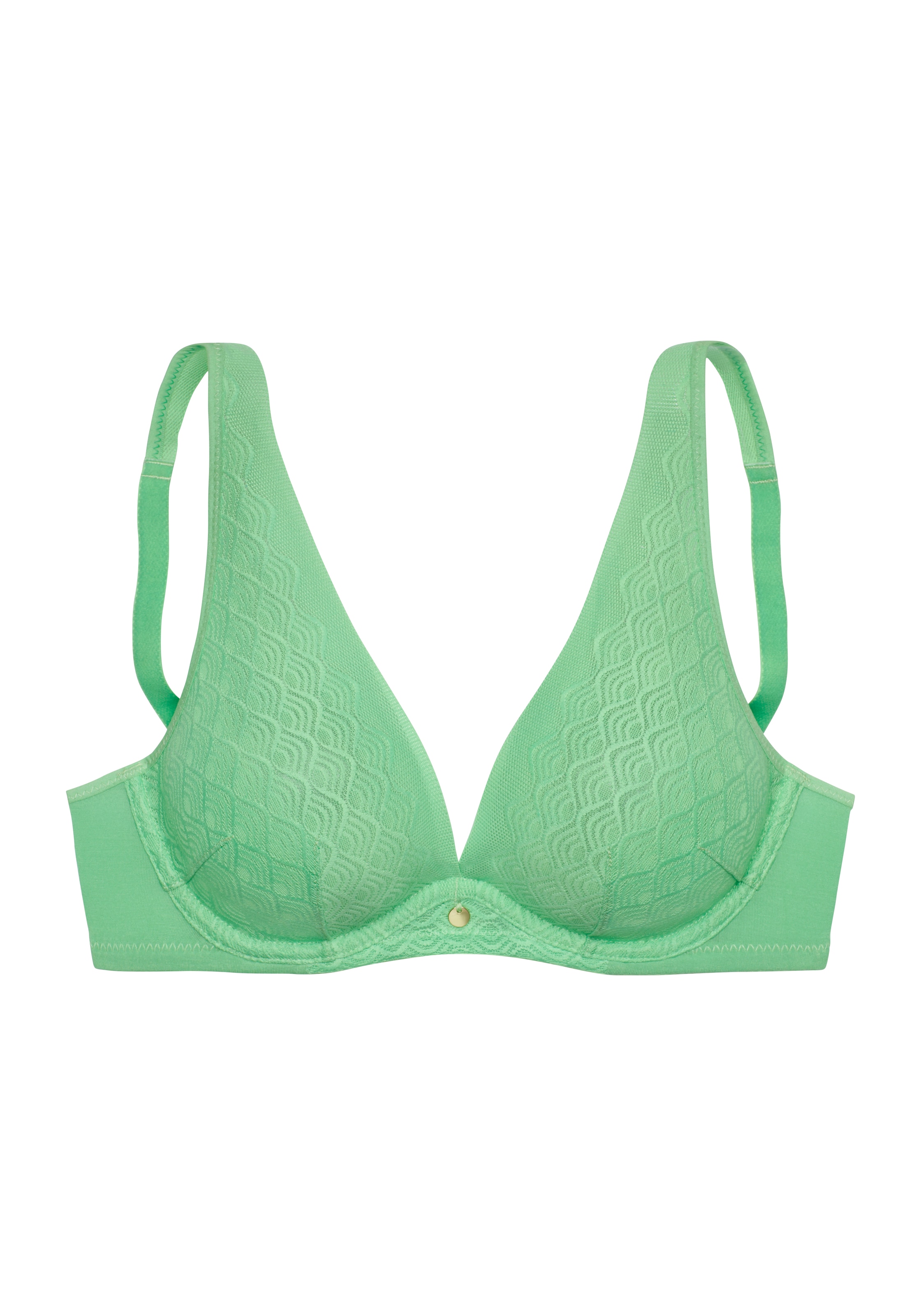 LASCANA Kolmnurk Rinnahoidja, värv roheline: eest vaates