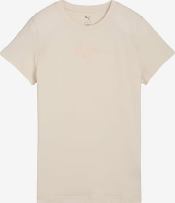 PUMA T-Shirt 'ESS SCRIPT' in Beige: Vorderseite