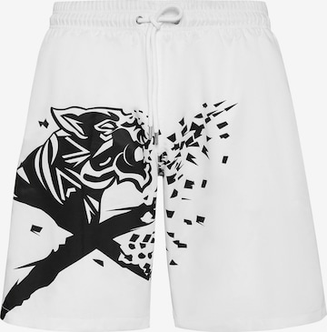 Plein Sport - Bermudas en blanco: frente