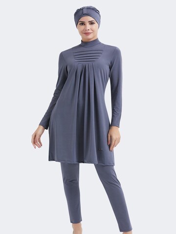 C&City Hijab Badeanzug in Grau: Vorderseite