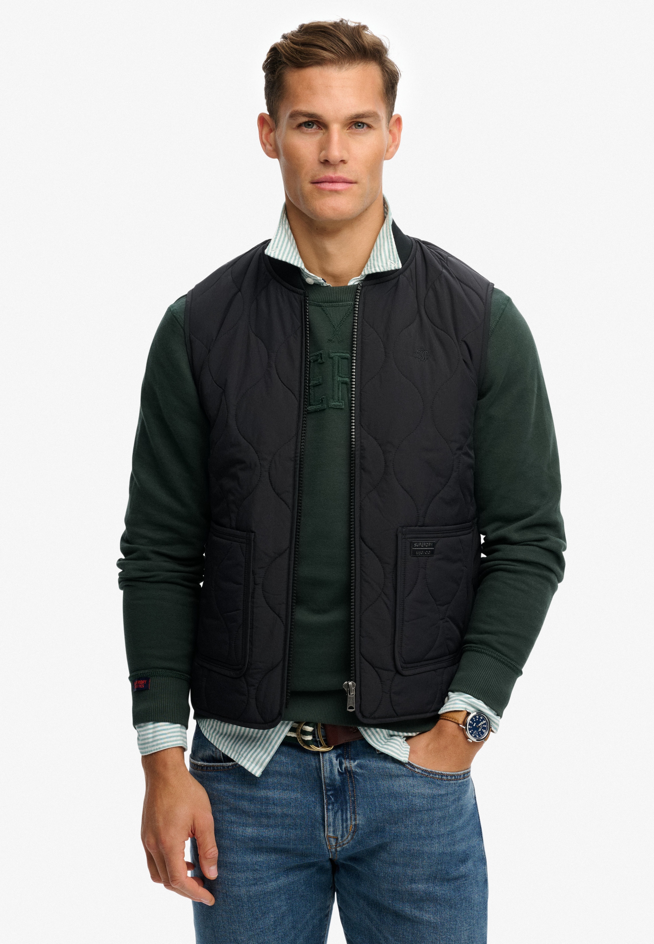 Gilet Superdry & Co en noir : devant