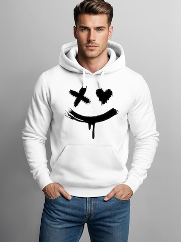 Neverless Sweatshirt 'Creepy Smile' in Weiß