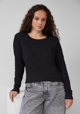 QS Shirt in Zwart: voorkant