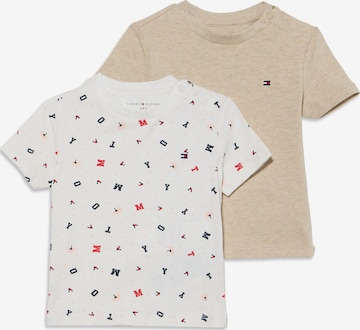 T-Shirt TOMMY HILFIGER en beige : devant