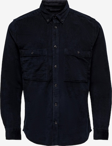 Only & Sons Button Up Shirt 'Terry' in Blue: front