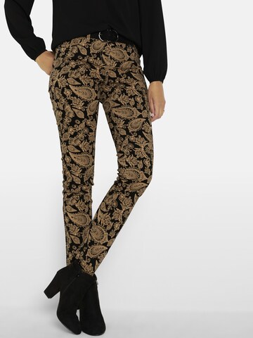 Slimfit Pantaloni de la bonprix pe negru: față