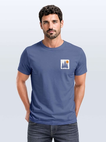 Neverless Shirt 'Pine Trees' in Blue: front