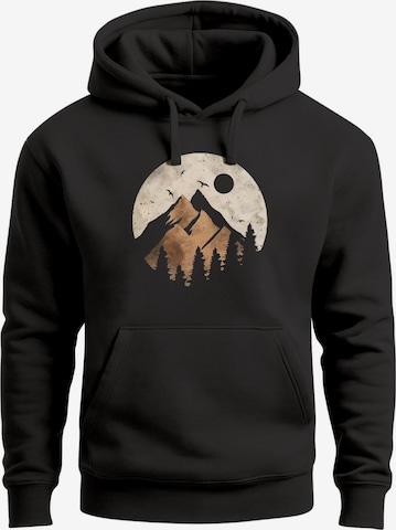 Neverless Sweatshirt 'Mountain Scape' in Schwarz: Vorderseite