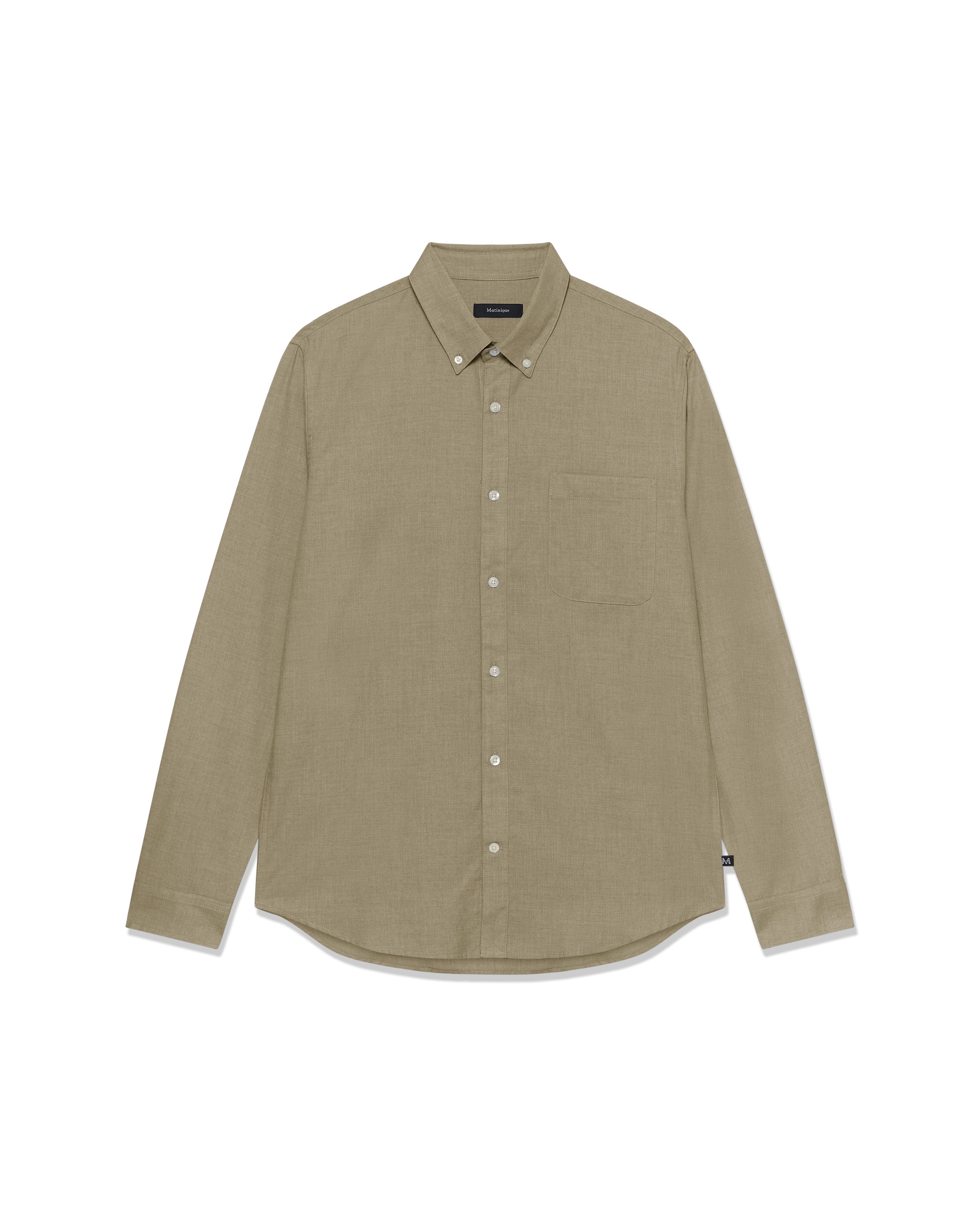 Matinique Slim fit Overhemd in Beige: voorkant