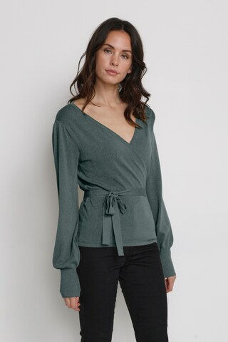 Kaffe Knit Cardigan 'Anno Astrid' in Green: front