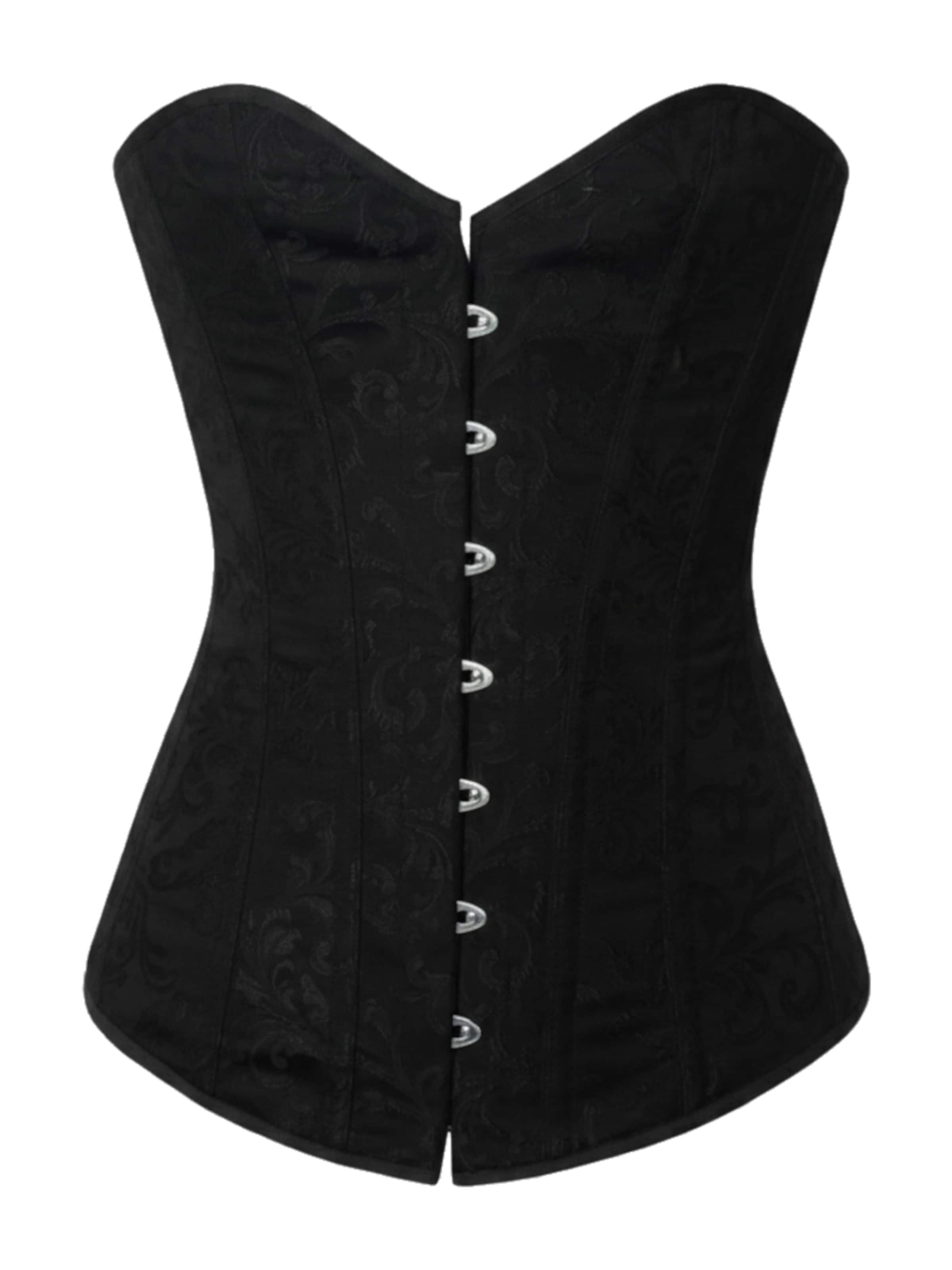 fapedo Bodice 'Brokat Vollbrust Korsett Corsage rx8' in Black: front