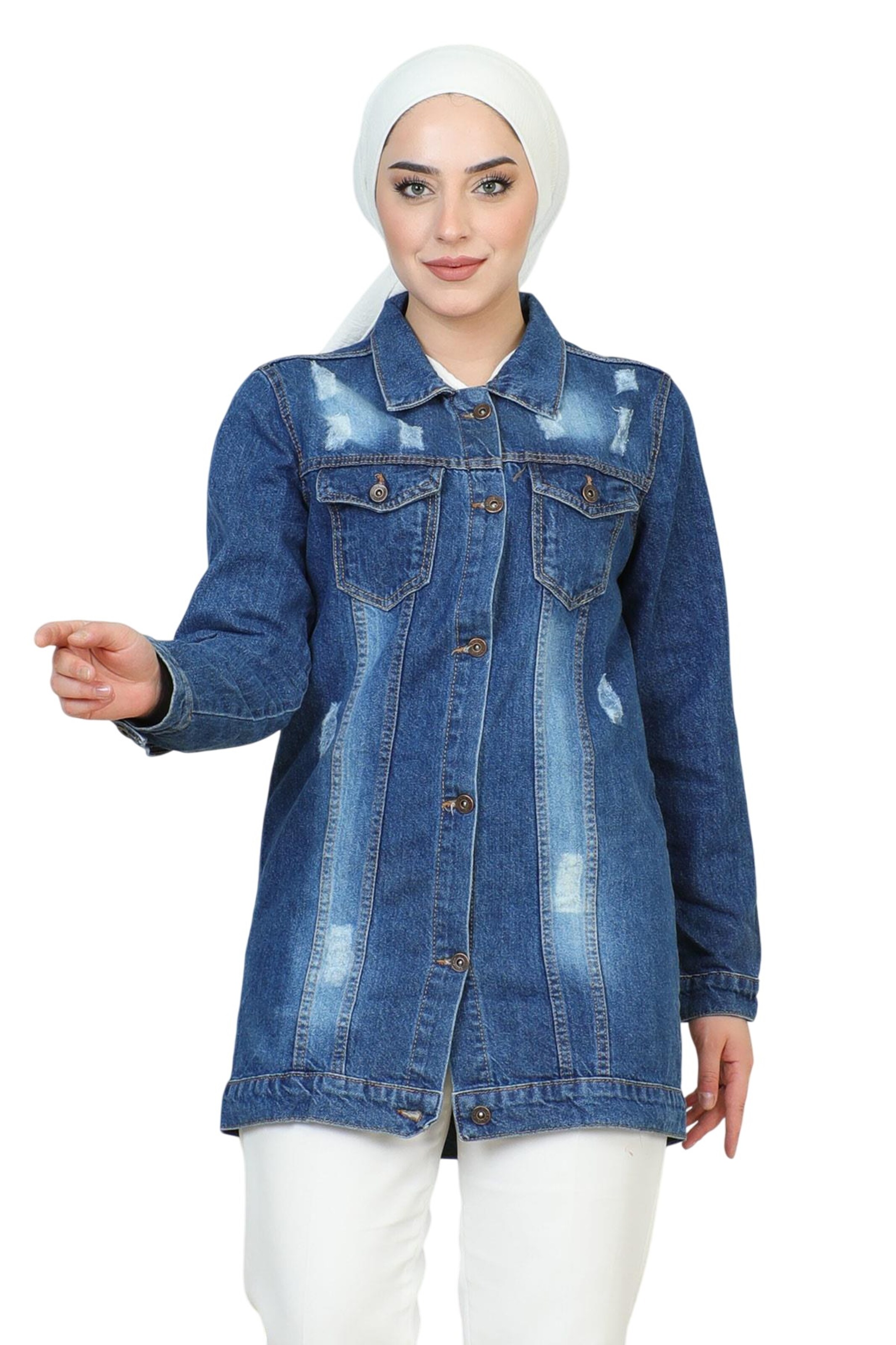 MODAMIHRAM Between-Season Jacket in Blue: front