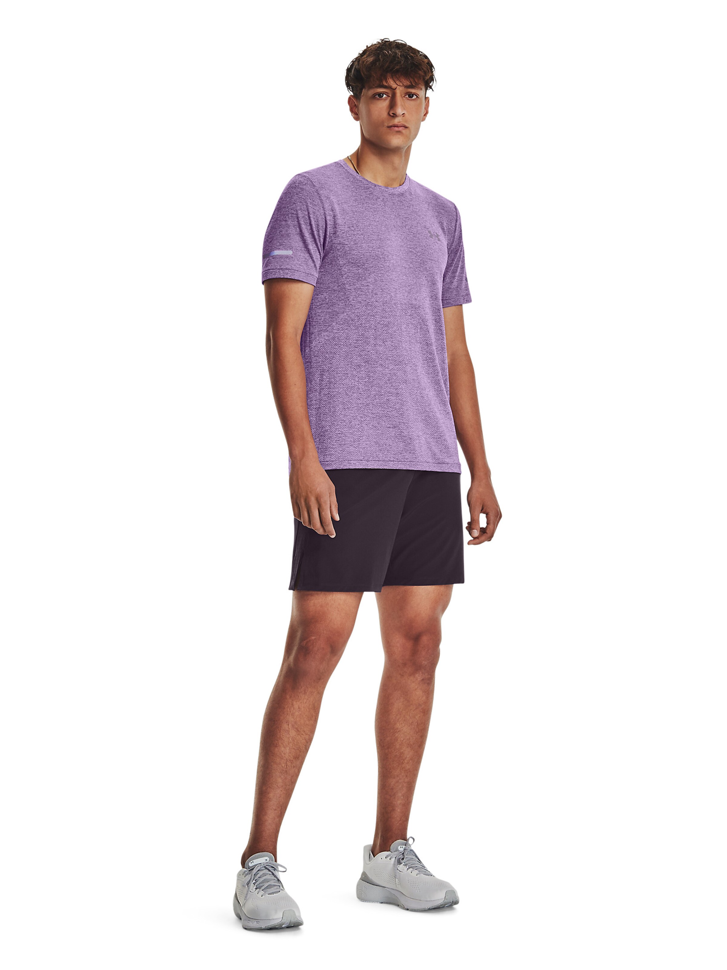 UNDER ARMOUR Regularen Športne hlače 'Launch Elite 7' | vijolična barva