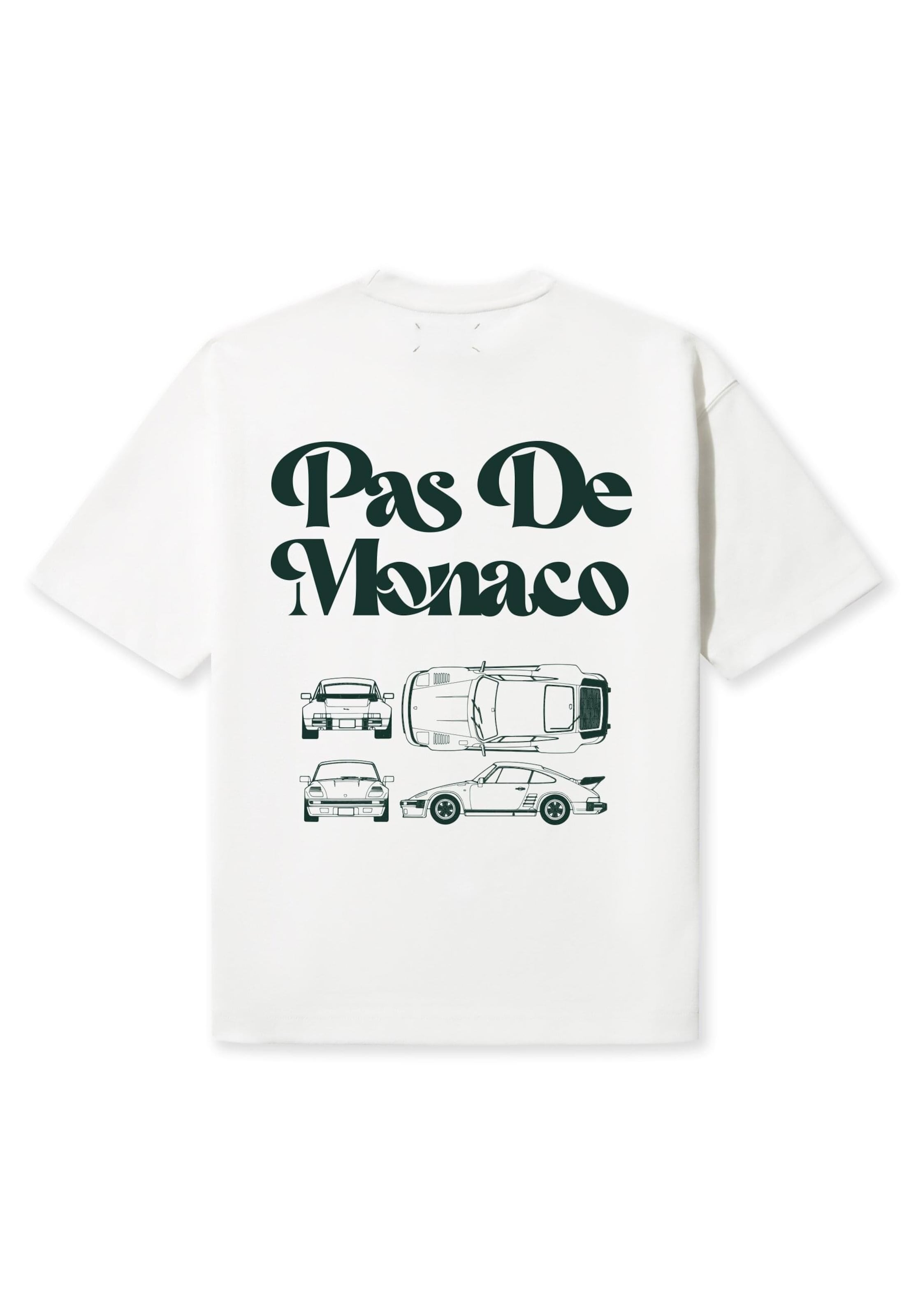 Tricou 'CARRE' de la Pas De Monaco pe alb