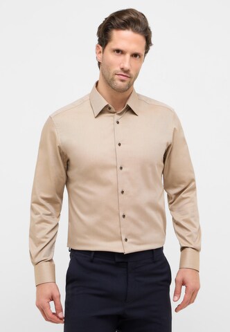 ETERNA Regular fit Business shirt in Brown: front