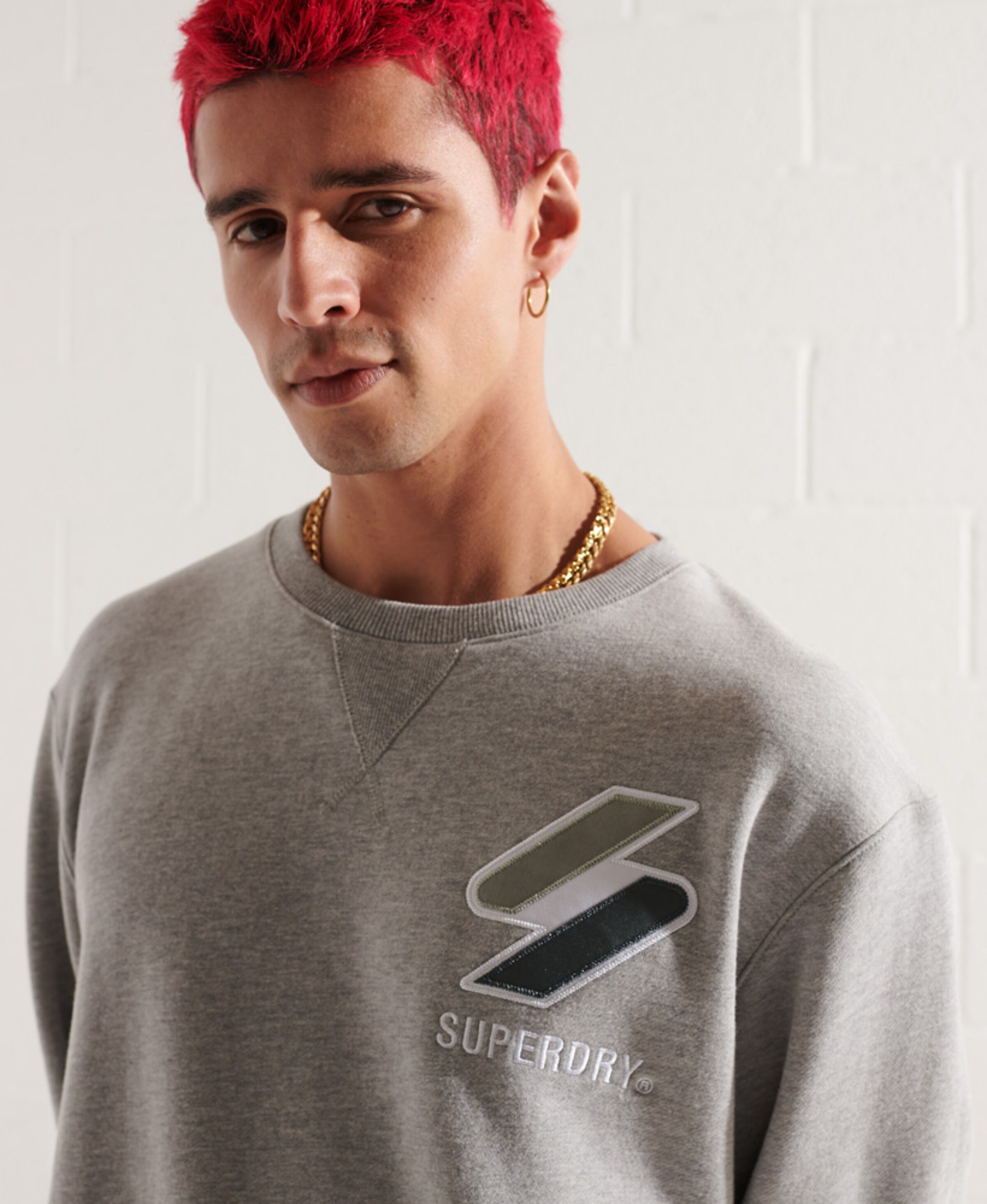 Männer Sweat Superdry Sweatshirt in Graumeliert - SZ04492 Männer Sweat Superdry Sweatshirt in Graumeliert - SZ04492