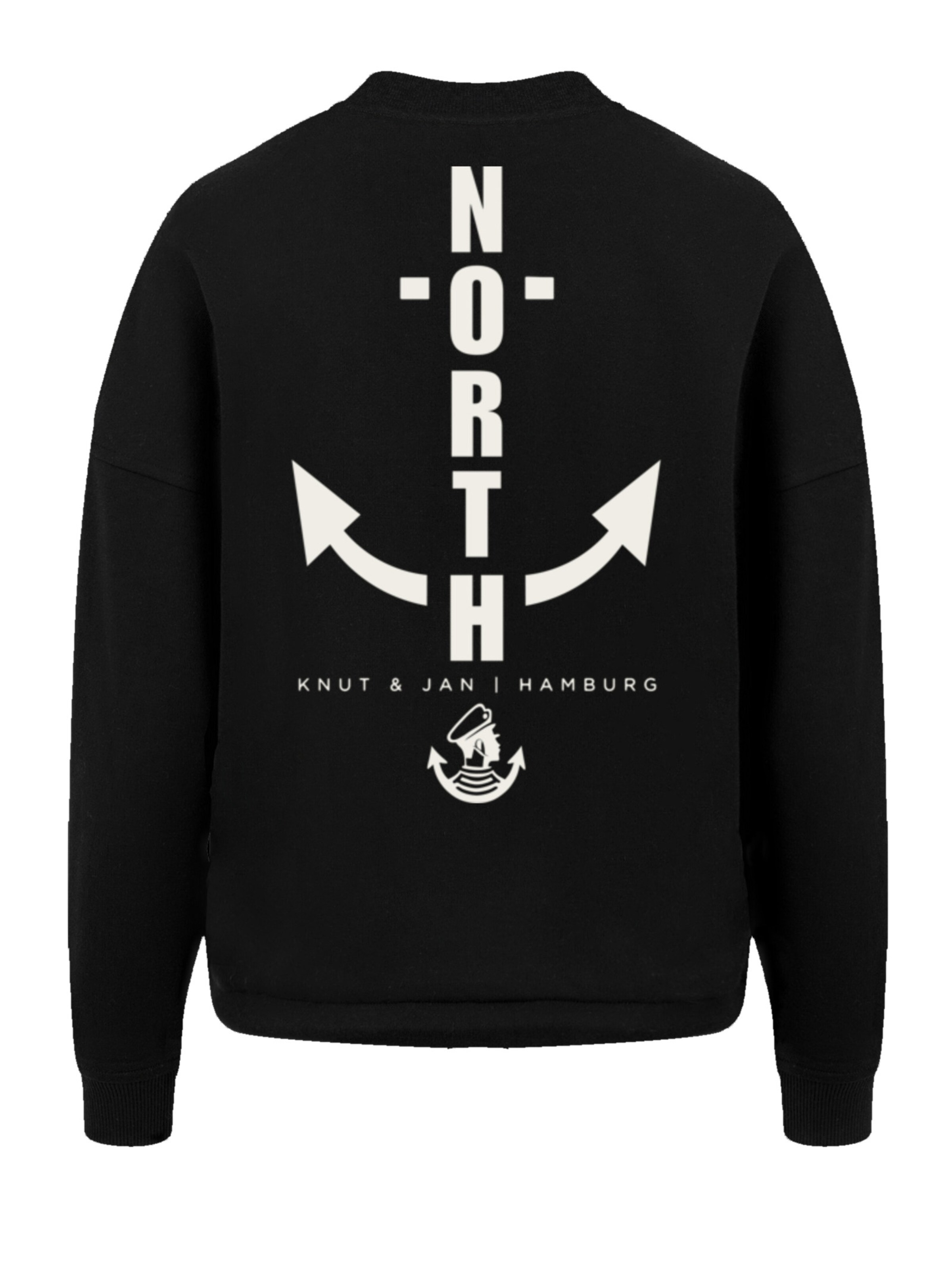 F4NT4STIC Sweatshirt 'North Anchor Knut & Jan Hamburg' in Schwarz