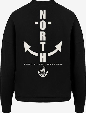 F4NT4STIC Sweatshirt 'North Anchor Knut & Jan Hamburg' in Black
