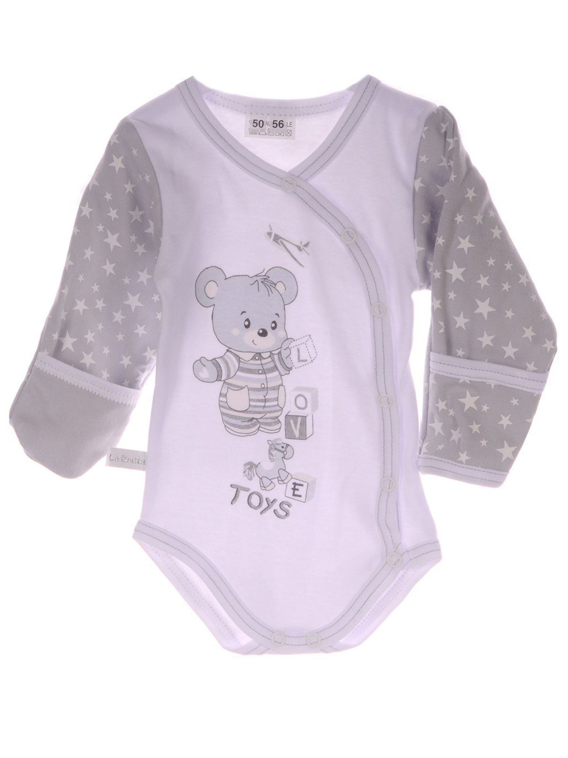 La Bortini Strampler/Body‌‌‌ in Grau: Vorderseite