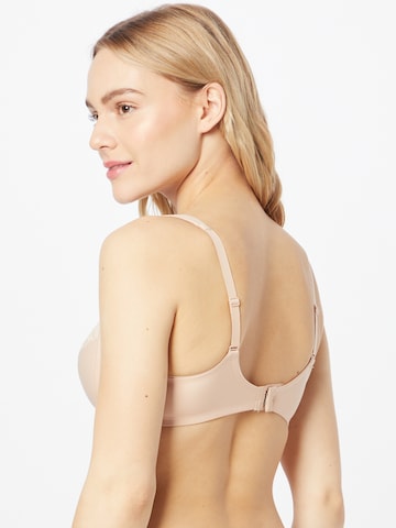 TRIUMPH T-shirt Bra 'Modern Lace+Cotton' in Beige