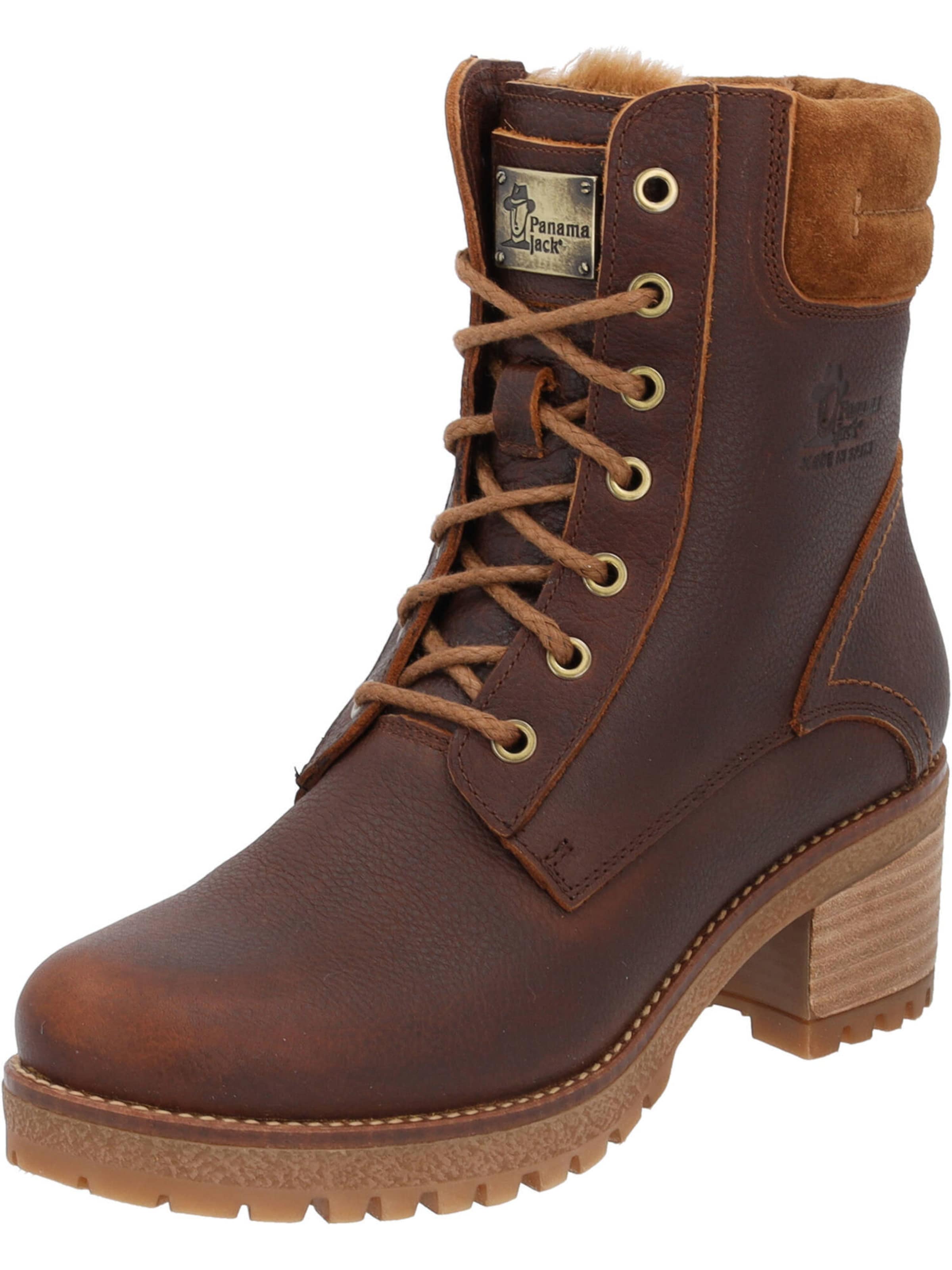 PANAMA JACK Lace-Up Ankle Boots 'Phoebe' in Brown: front