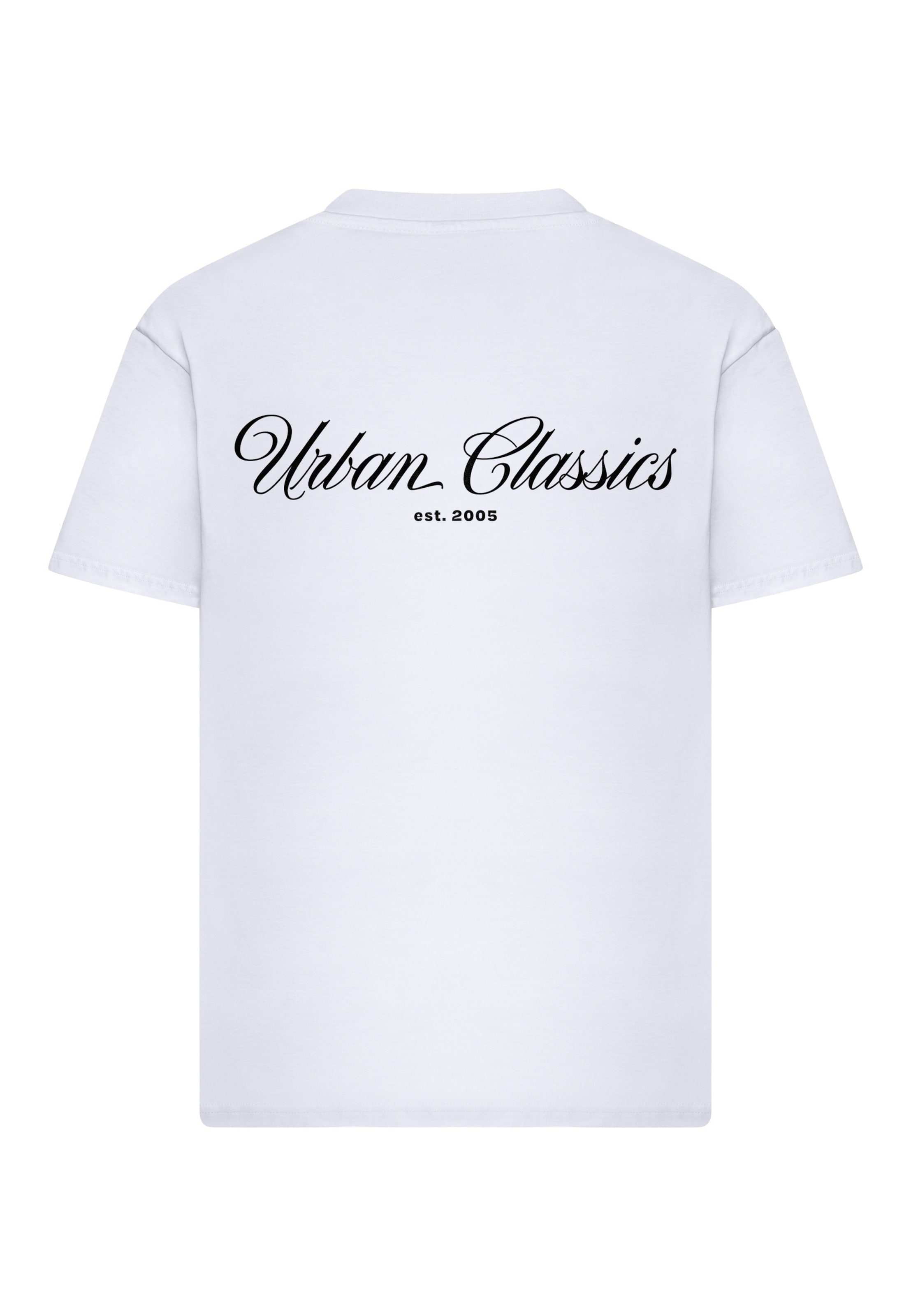 T-Shirt 'Flow Script' Urban Classics en blanc