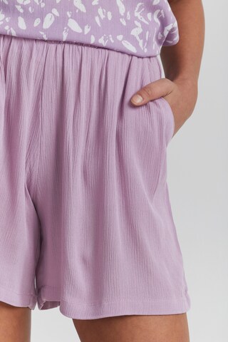 ICHI Wide Leg Shorts 'IHMARRAKECH' in Lila