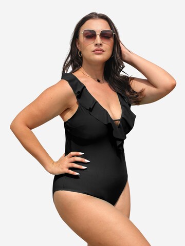 Cupshe Bralette Swimsuit in Black