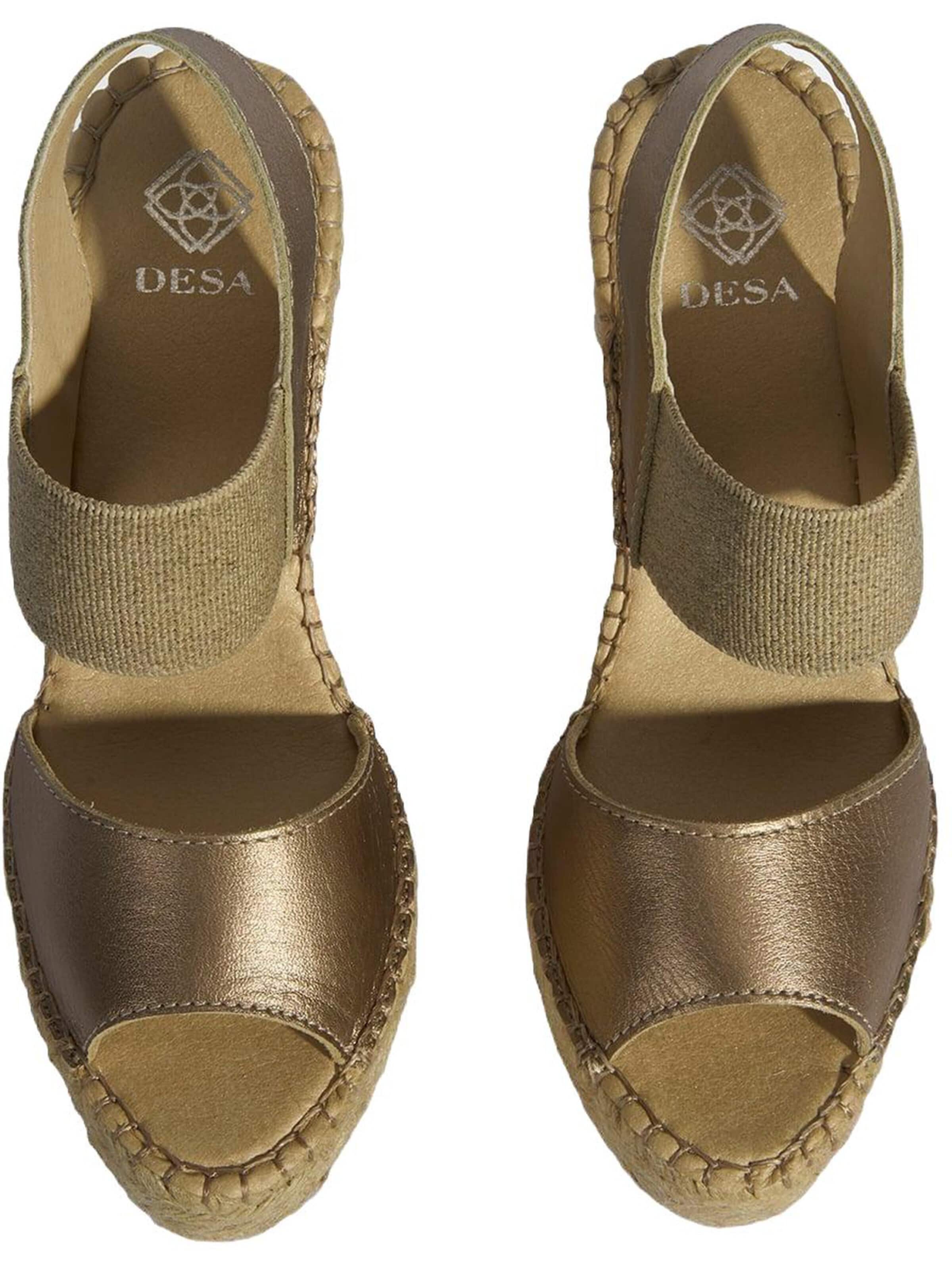 Desa Sandal 'Keil-Espadrilles' in Gold