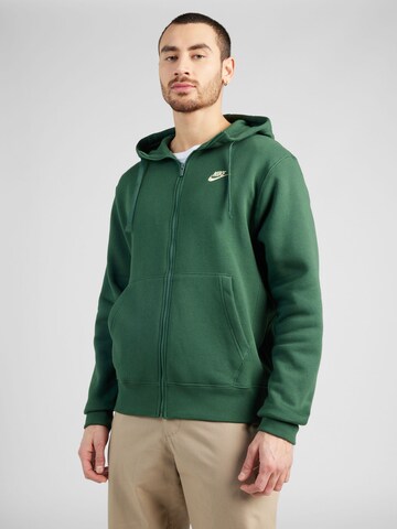 Nike Sportswear Sweatjakke 'CLUB FLC' i grøn: forside