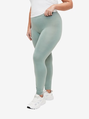 Zizzi Skinny Leggings in Green: front