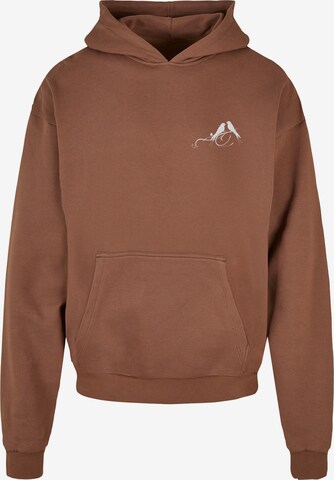 Merchcode Sweatshirt 'Love Birds' in Bruin: voorkant