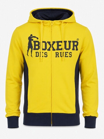 Boxeur des Rues Sweatshirt 'Men's Hoodie Boxeur des Rues Full-Zip Hooded, Yellow with Navy, Cotton'‌‌‌‌‌‌ in Gelb: Vorderseite